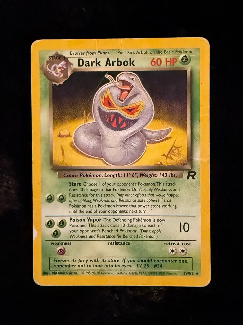 Pokémon Team Rocket Dark Arbok Dark Gloom Dark Primeape 3 Card Lot